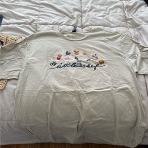 Disney Ratatouille Gildan Cream Short Sleeve Tee with Cute Food & Characte